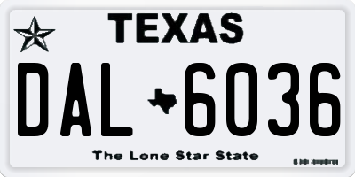 TX license plate DAL6036