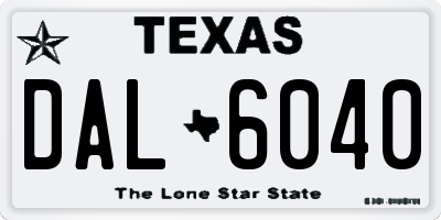TX license plate DAL6040