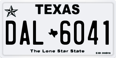 TX license plate DAL6041