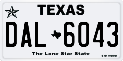TX license plate DAL6043
