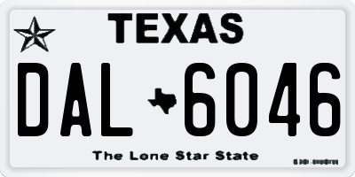 TX license plate DAL6046