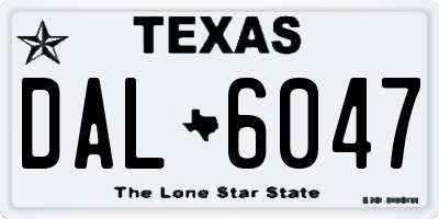 TX license plate DAL6047