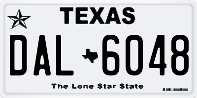 TX license plate DAL6048