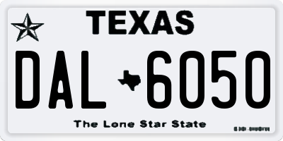 TX license plate DAL6050