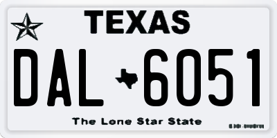 TX license plate DAL6051