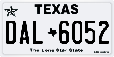 TX license plate DAL6052