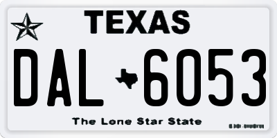 TX license plate DAL6053