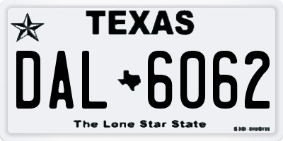 TX license plate DAL6062