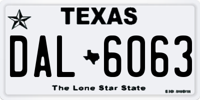 TX license plate DAL6063