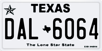 TX license plate DAL6064