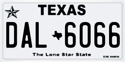 TX license plate DAL6066