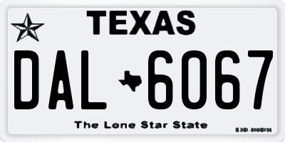 TX license plate DAL6067