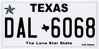 TX license plate DAL6068