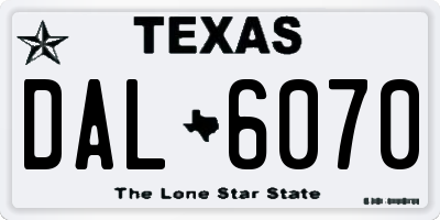 TX license plate DAL6070