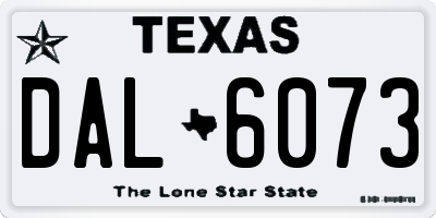 TX license plate DAL6073