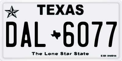 TX license plate DAL6077
