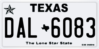 TX license plate DAL6083
