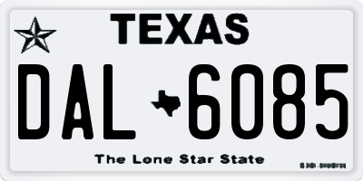 TX license plate DAL6085