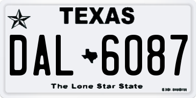 TX license plate DAL6087
