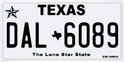TX license plate DAL6089