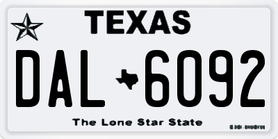 TX license plate DAL6092