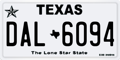TX license plate DAL6094