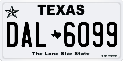 TX license plate DAL6099