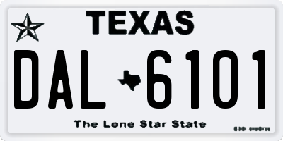 TX license plate DAL6101