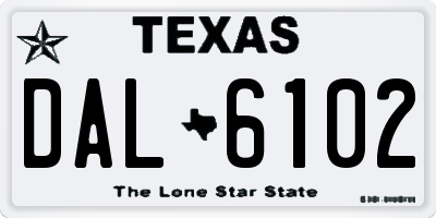 TX license plate DAL6102