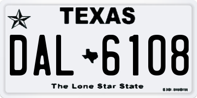 TX license plate DAL6108