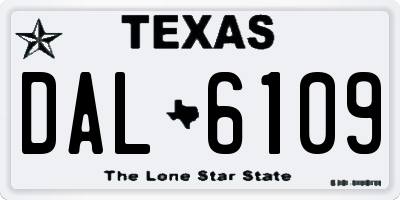 TX license plate DAL6109