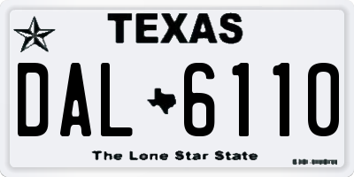 TX license plate DAL6110