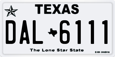 TX license plate DAL6111