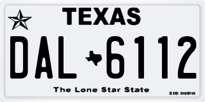TX license plate DAL6112