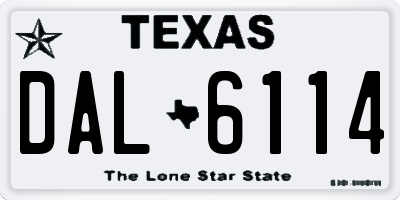 TX license plate DAL6114