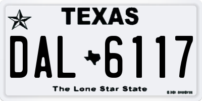 TX license plate DAL6117