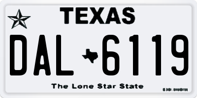 TX license plate DAL6119