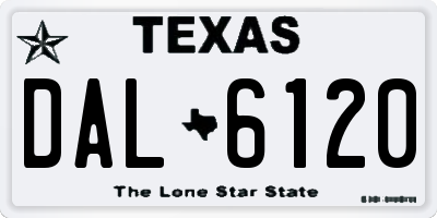 TX license plate DAL6120