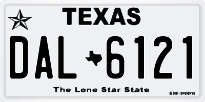 TX license plate DAL6121