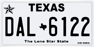 TX license plate DAL6122