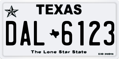 TX license plate DAL6123