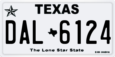 TX license plate DAL6124