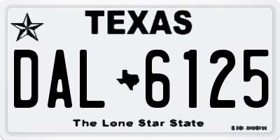 TX license plate DAL6125