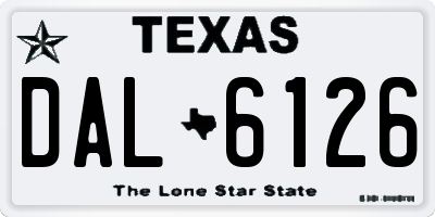 TX license plate DAL6126