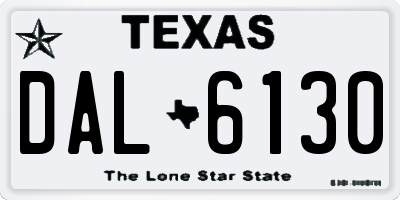 TX license plate DAL6130