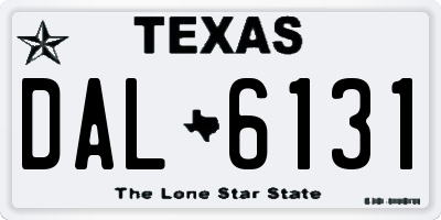 TX license plate DAL6131