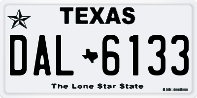 TX license plate DAL6133