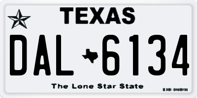 TX license plate DAL6134