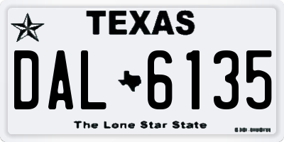 TX license plate DAL6135