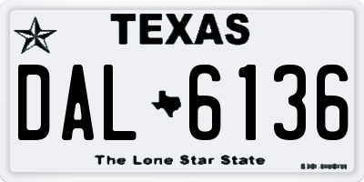 TX license plate DAL6136